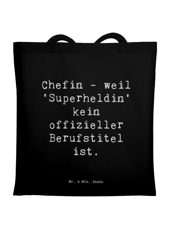

Mr. & Mrs. Panda Сумка с надписью "Супергерой-босс" черного цвета