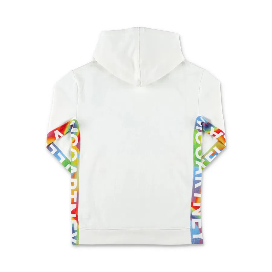 Платье-худи с логотипом Kids Logo-Striped Cotton Dress Hoodie Stella McCartney, White — фото 2