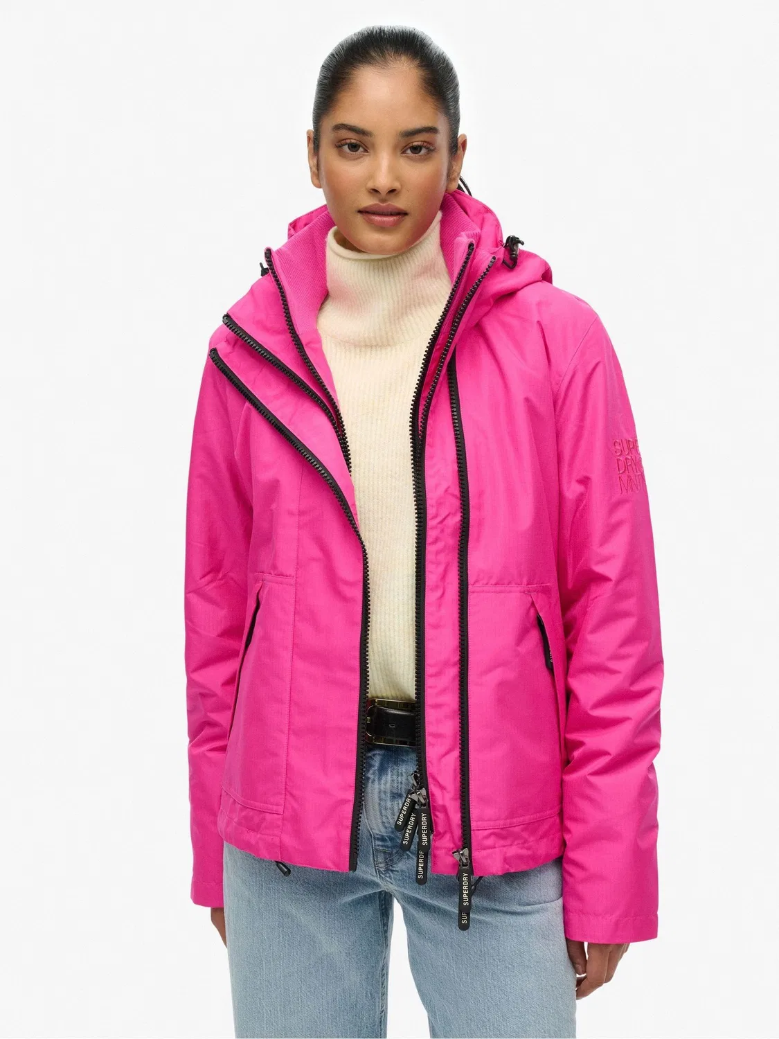 Ветровка капюшоном Superdry, розовая