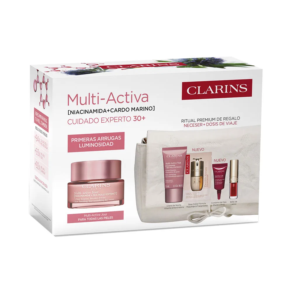 Набор косметики Multi-Active Jour с очищающим скрабом и ночным кремом Clarins
