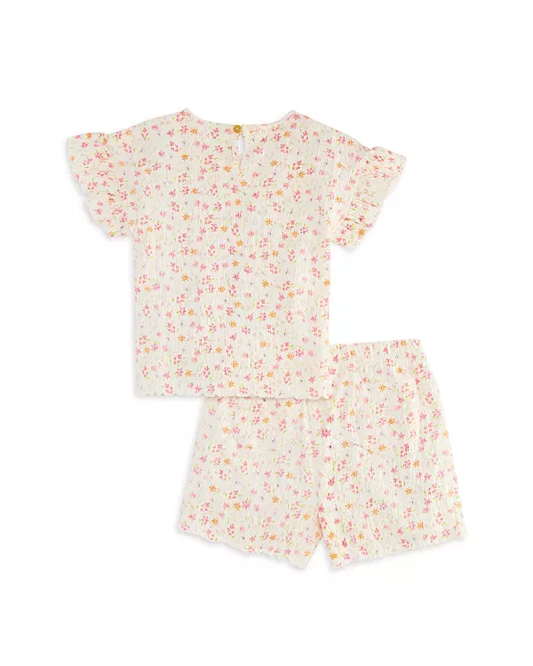 Детский комплект с принтом Flutter Tee & Shorts Set Bloomie's Baby, Pink Floral — фото 2