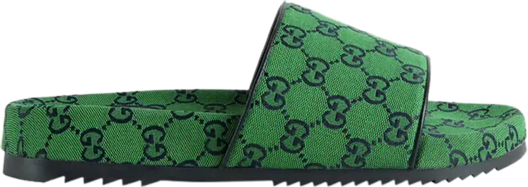 

Сандалии Gucci GG Canvas Slide Sandal Green Monogram, зеленый