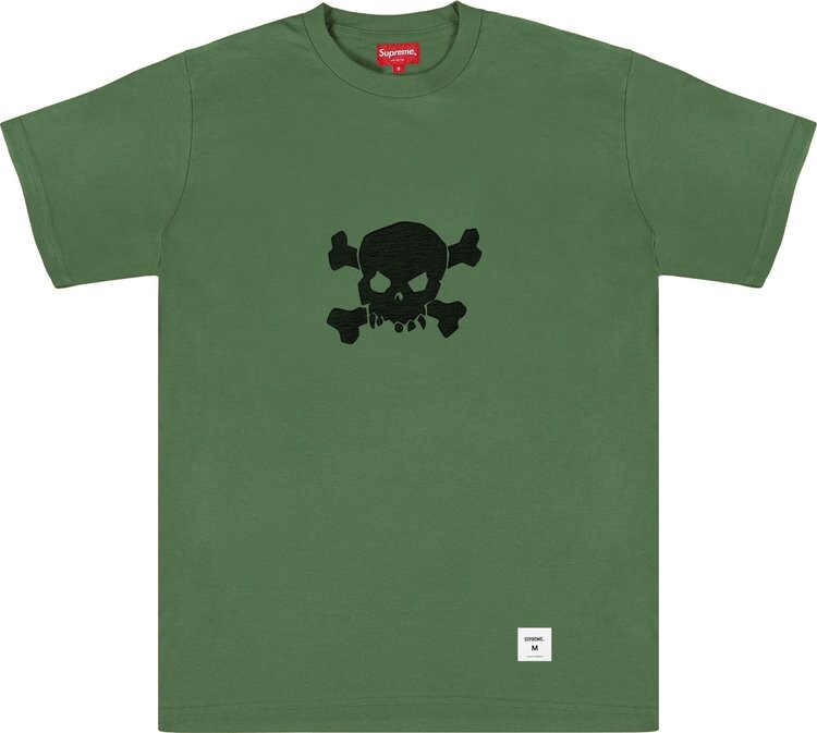 Футболка Supreme Skull Short-Sleeve Top 'Olive', зеленый — фото 2
