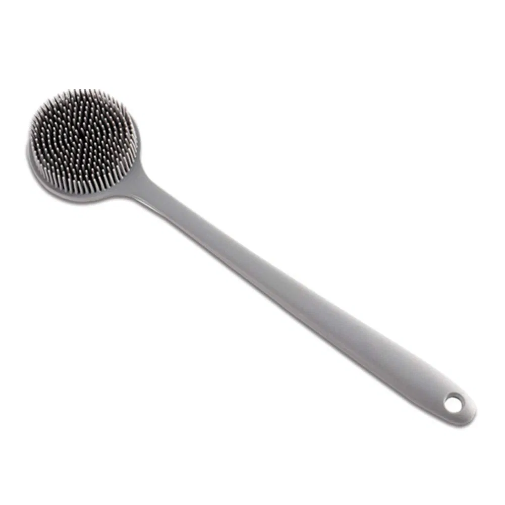 Силиконовая щетка для спины Ototon, двойная, с длинной ручкой, Grey