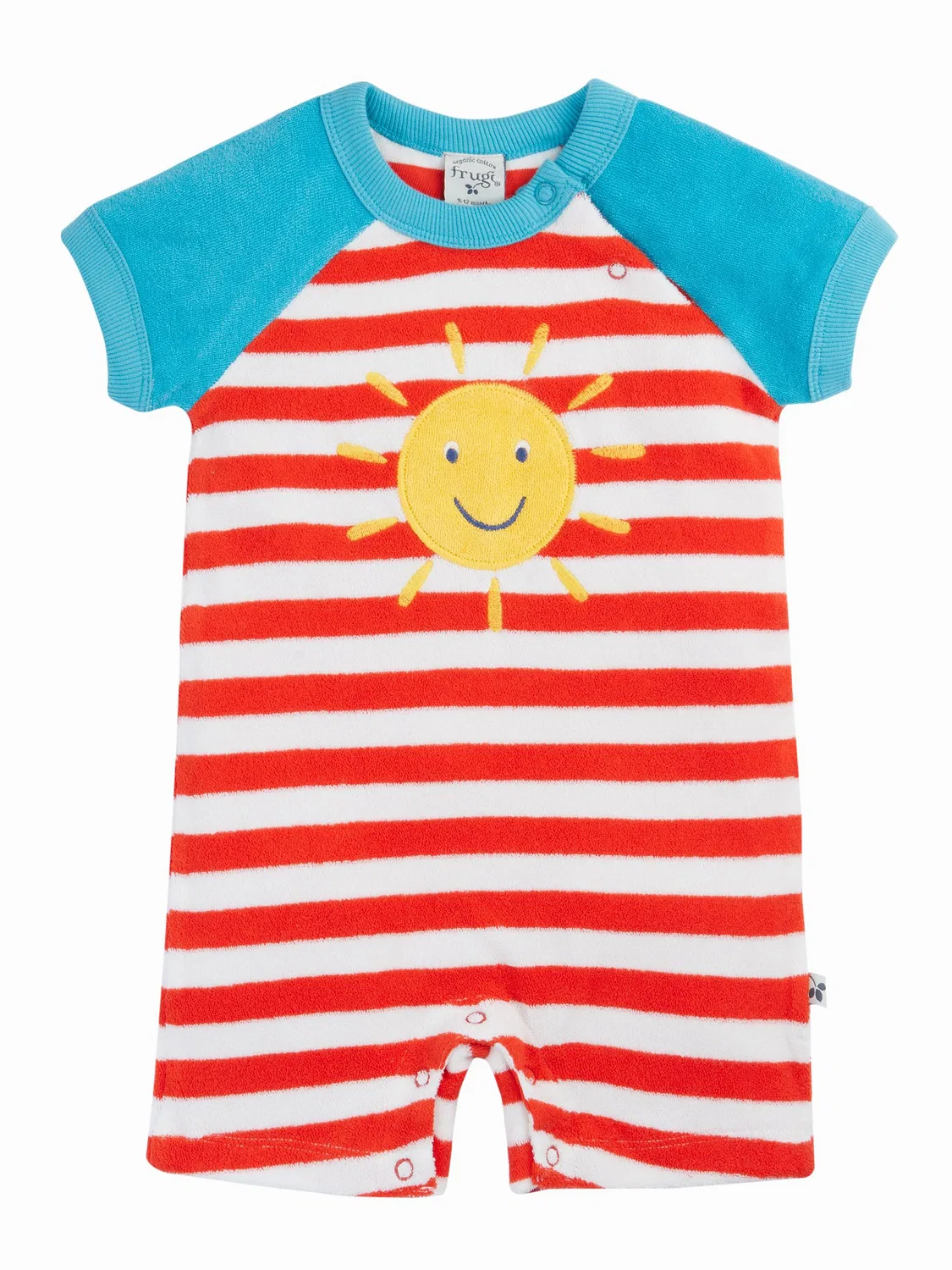 Ромпер с коротким рукавом, махровый Frugi, красный