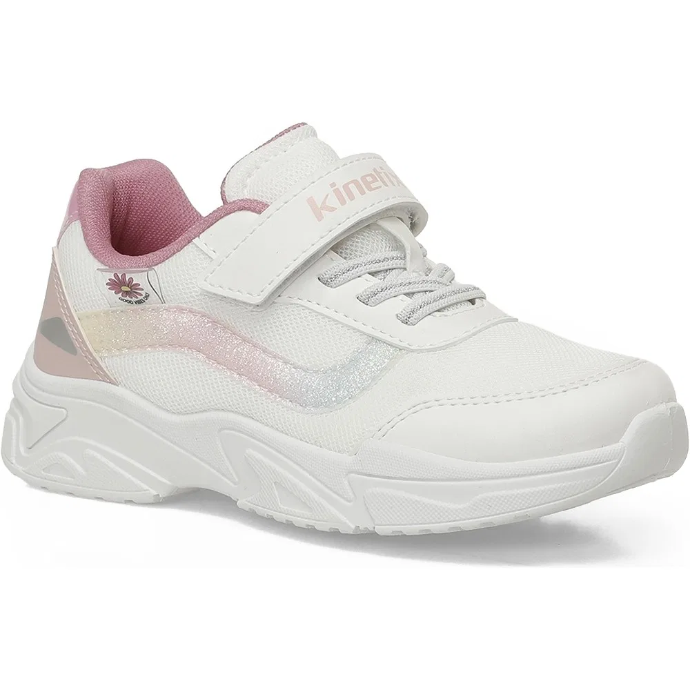 Детские спортивные кроссовки для девочек с текстилем Coel F 6fx, White Pink Kinetix — фото 2