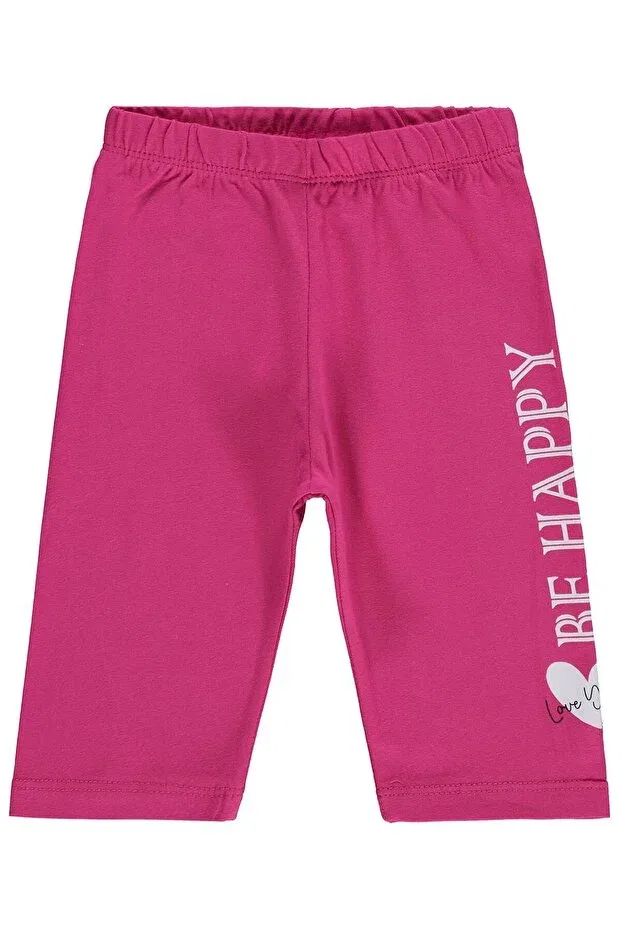 Детские леггинсы для девочек с принтом Be happy printed Civil Girls, Fuchsia
