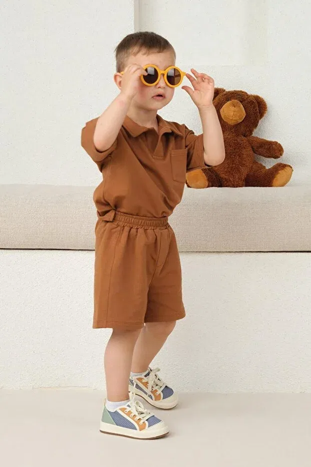 Детские шорты для мальчиков свободного кроя Mioma Kids, Brown — фото 3