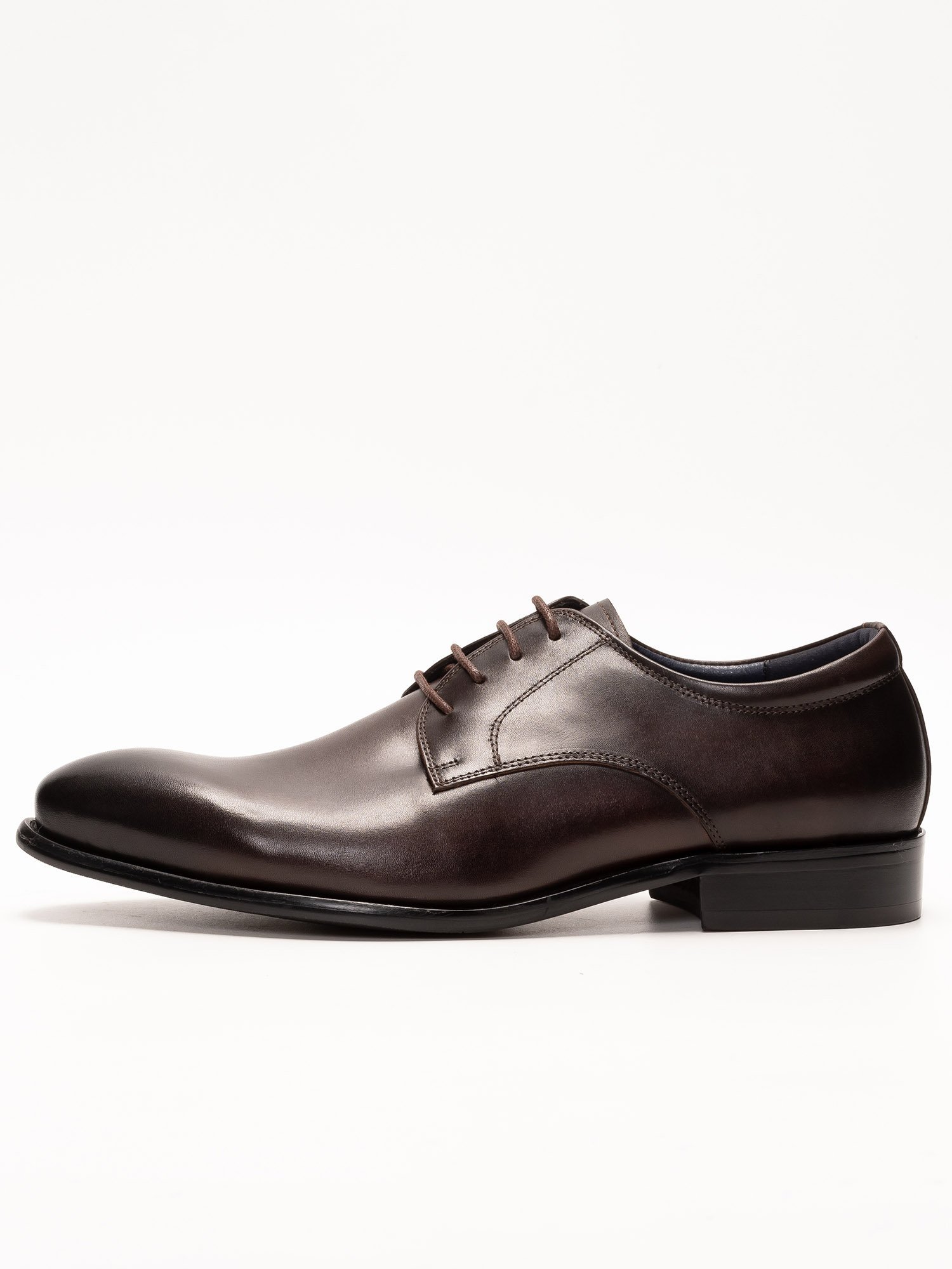 Деловые кожаные туфли с гладким носком / туфли с перфорацией LUCIUS, Dark Brown