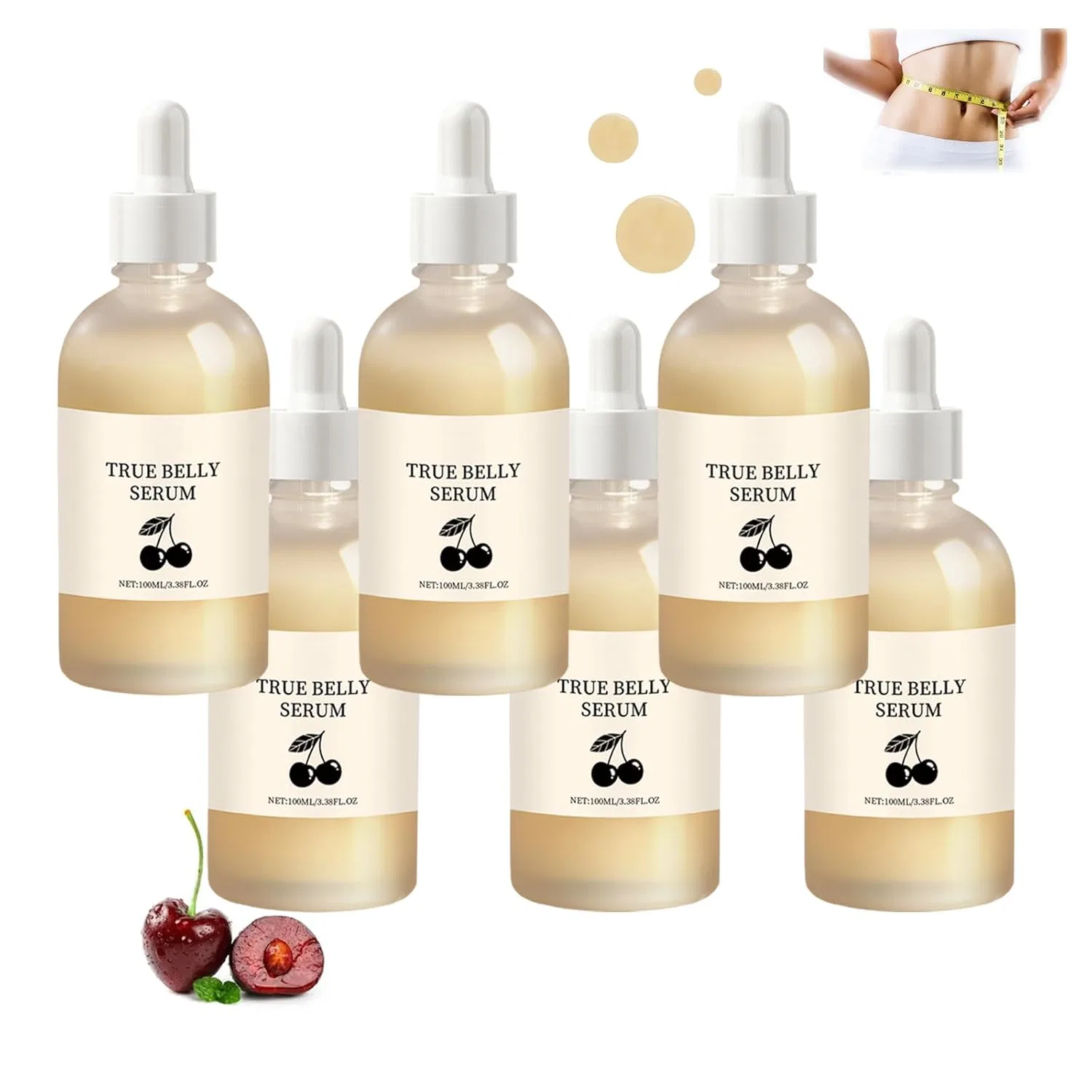 Масло для живота True Belly Serum с экстрактом вишни, SKZKK, 6 шт., 100 мл