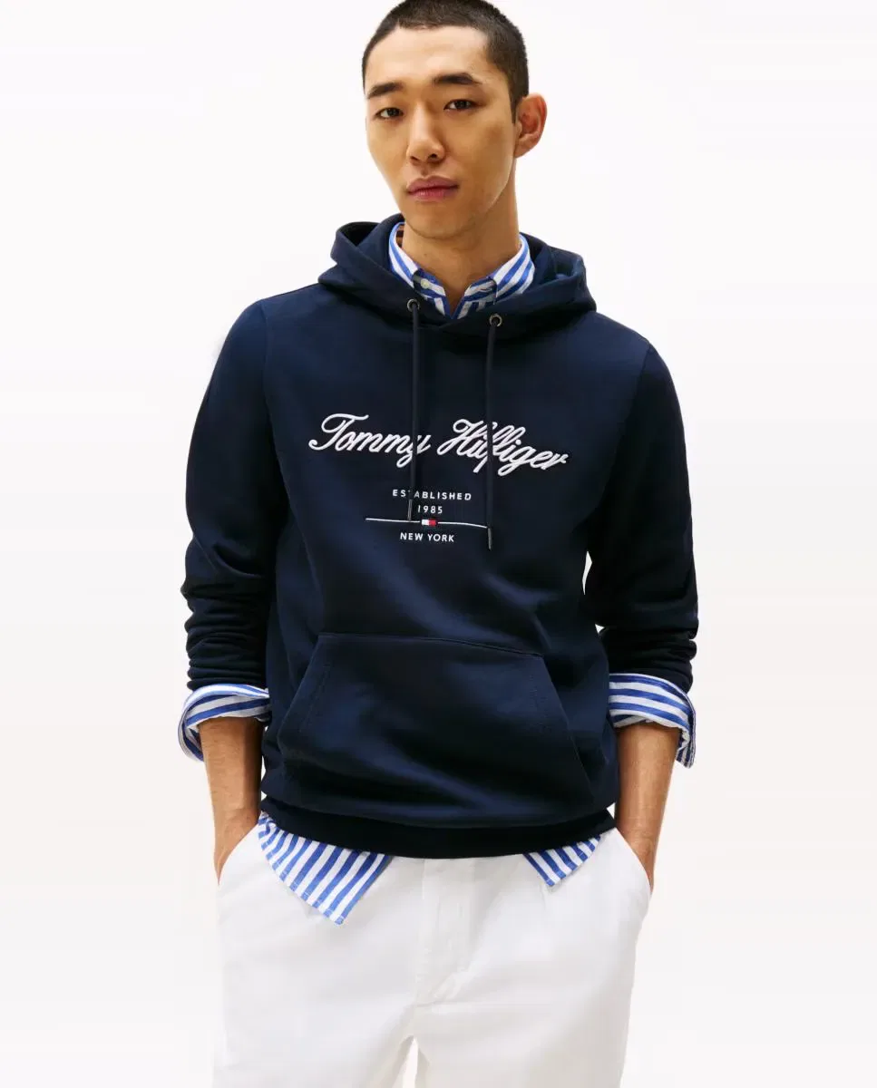 Мужская худи с вышивкой Tommy Hilfiger, Azul Marino