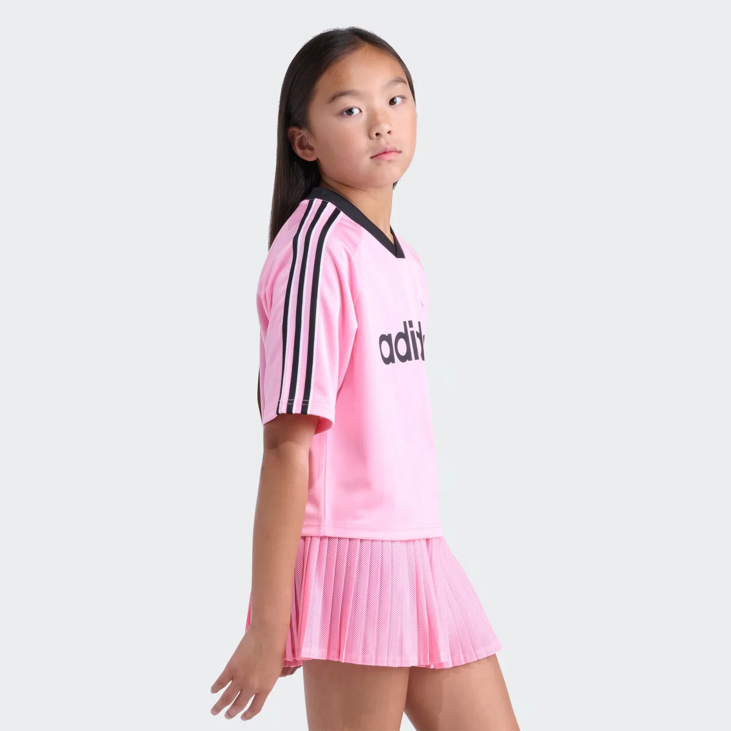 Детская футболка укороченная Archive Crop Jersey Tee Adidas Originals, светло-розовый — фото 4