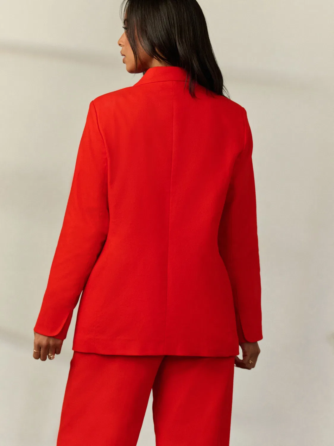 Блейзер однобортный Red Linen Rich Next, красный — фото 4