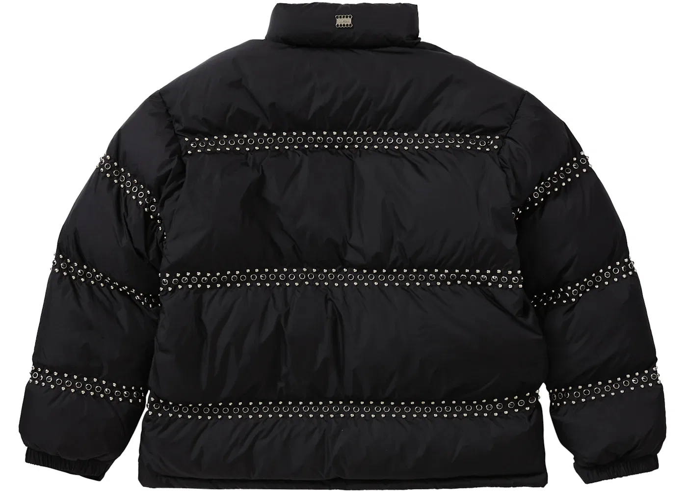 Мужская куртка-пуховик с шипами Supreme B.B. Simon Studded Puffer Jacket, Black — фото 3