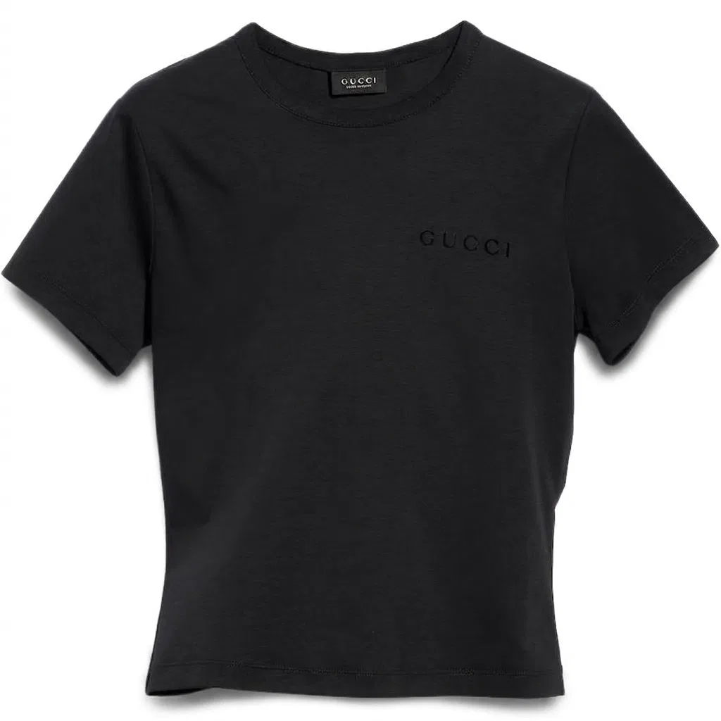 Женская футболка с круглым вырезом Black GUCCI, Черный