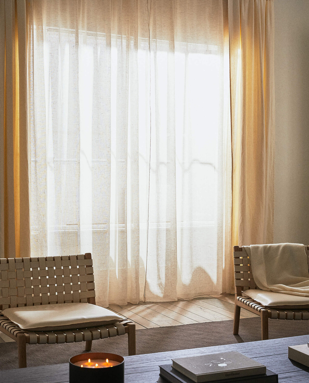 

Штора Zara Home Linen, 280 X 300 см, светло-бежевый
