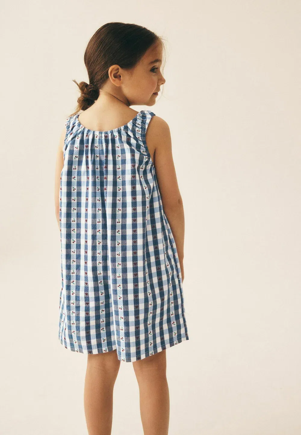 Комбинезон стандартного кроя с бретелями Next, Blue Gingham Cherry — фото 3