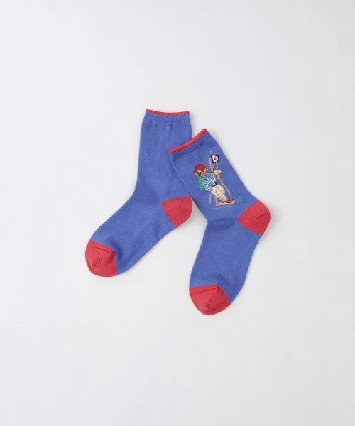 Детские носки с принтом Sailing Bear POLO RALPH LAUREN, Cobalt Blue