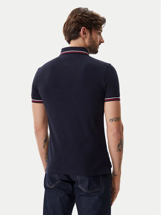 Поло slim fit Tipped Tommy Hilfiger, темно-синий — фото 3