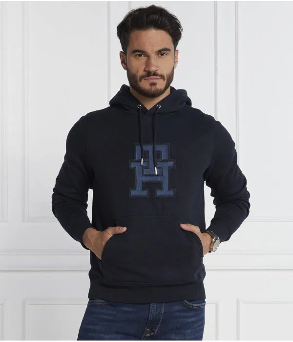 Мужское худи с принтом Monogram Applique Tommy Hilfiger, Blu Marino — фото 3