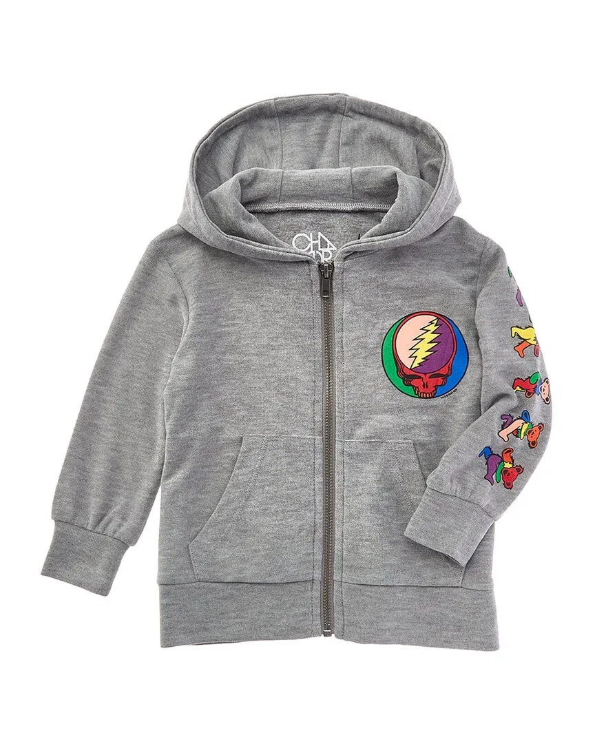 Детское худи на молнии с принтом Grateful Dead Cozy Knit Chaser, серый