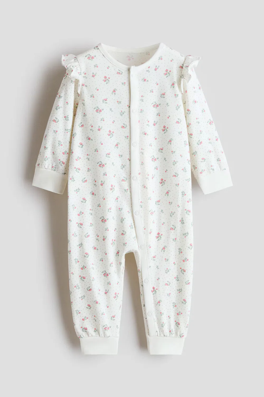 Хлопковая пижама с оборками H&M, Weiß/Geblümt