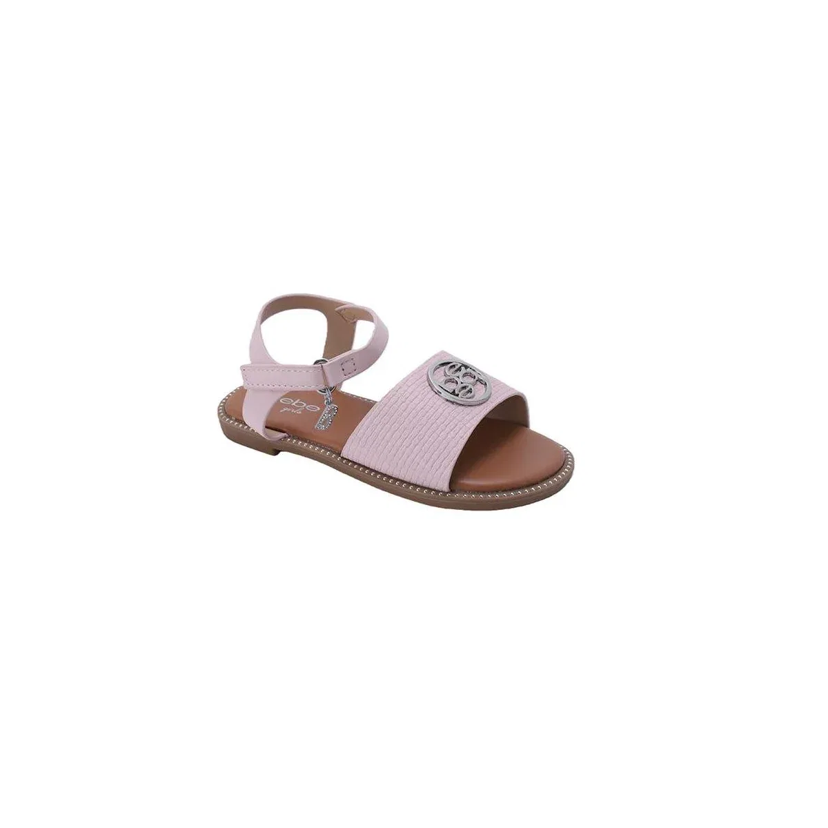 Детские босоножки для девочек открытые с медильоном Bebe, Blush