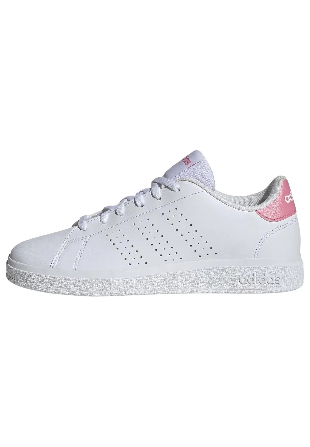 Детские кроссовки для мальчиков на шнуровке Advantage Base 2.0 Junior Adidas, Cloud White Bliss Pink Core Black