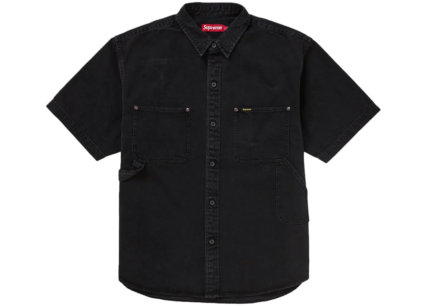 Мужская рубашка свободного кроя с коротким рукавом Supreme, Black