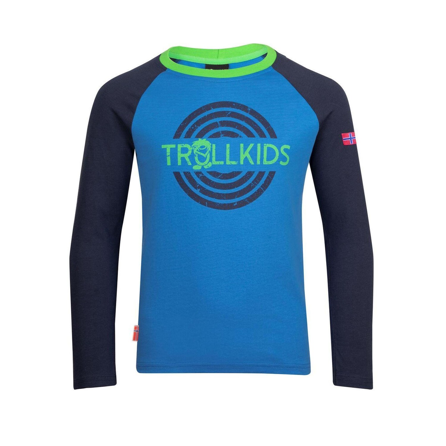 

Лонгслив Trollkidsа Preikestolen, синий / темно-синий
