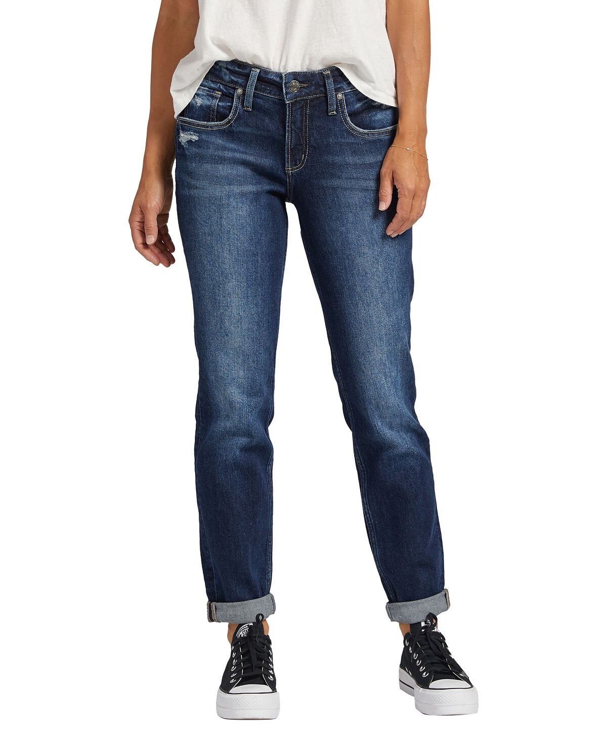 

Женские зауженные джинсы-бойфренды со средней посадкой Silver Jeans Co.