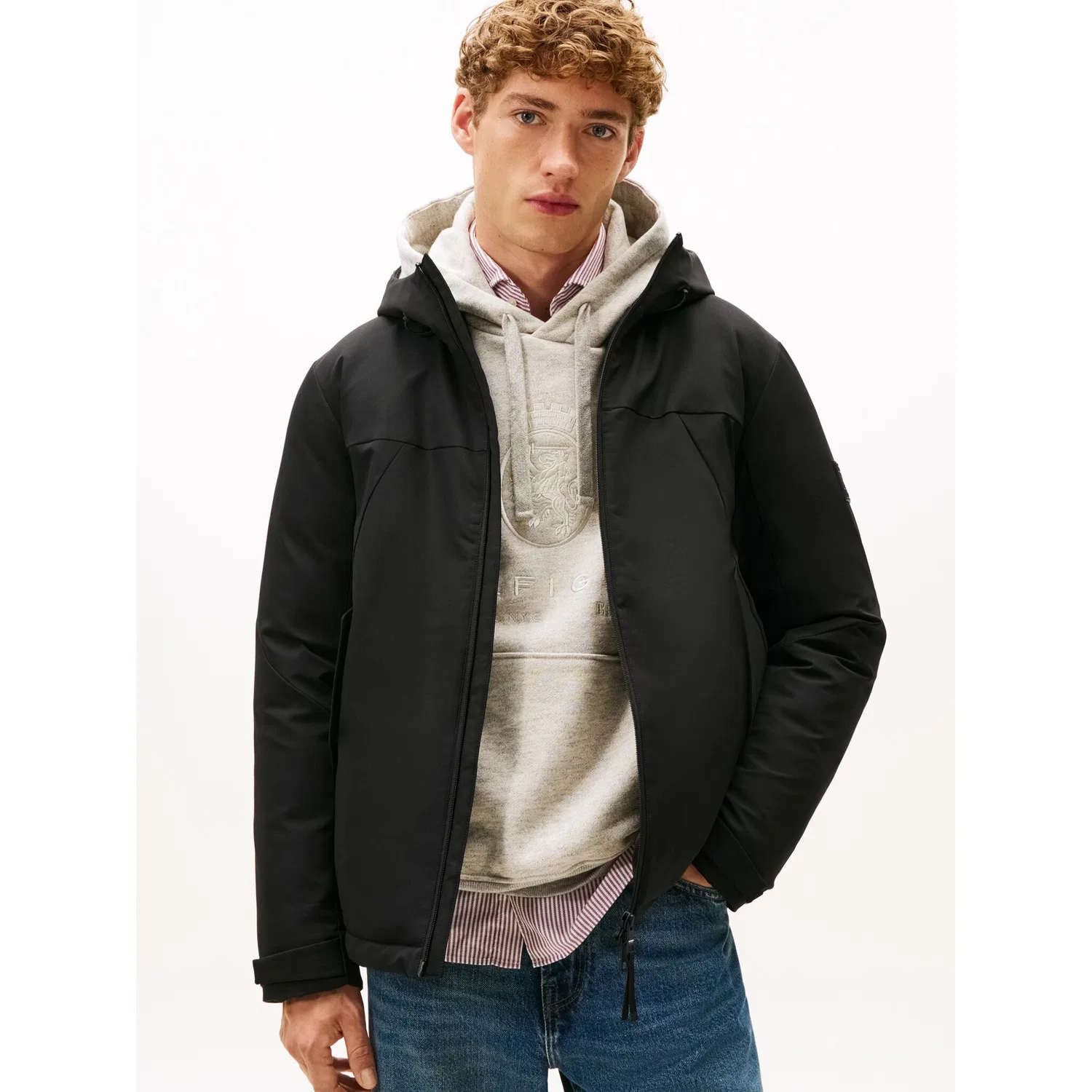 Мужская функциональная куртка с капюшоном TECH HOODED SHORT PADDED JACKET Tommy Hilfiger, Black