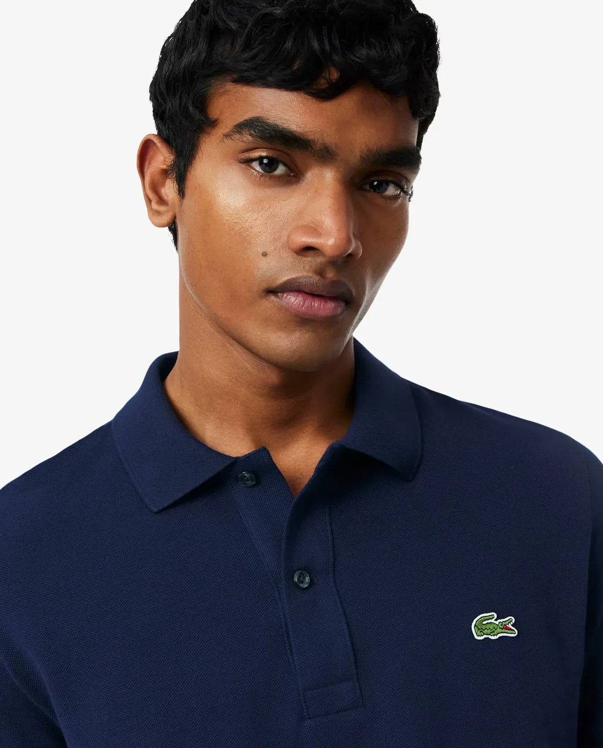 Мужское поло Lacoste L.12.12 приталенного кроя, хлопок пике, короткий рукав, Azul Marino — фото 3