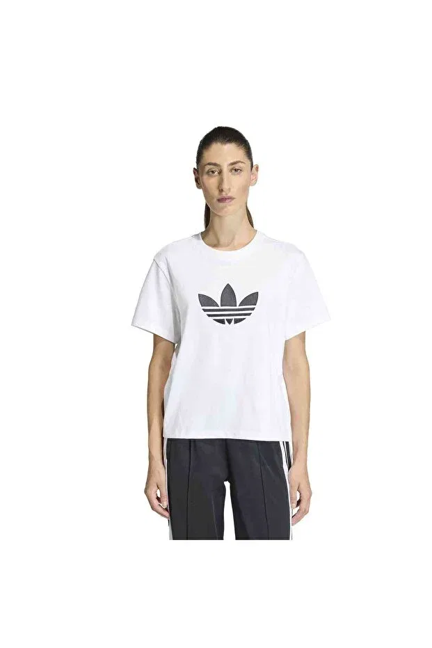 Женская футболка с коротким рукавом Trefoil boxy t Adidas, White