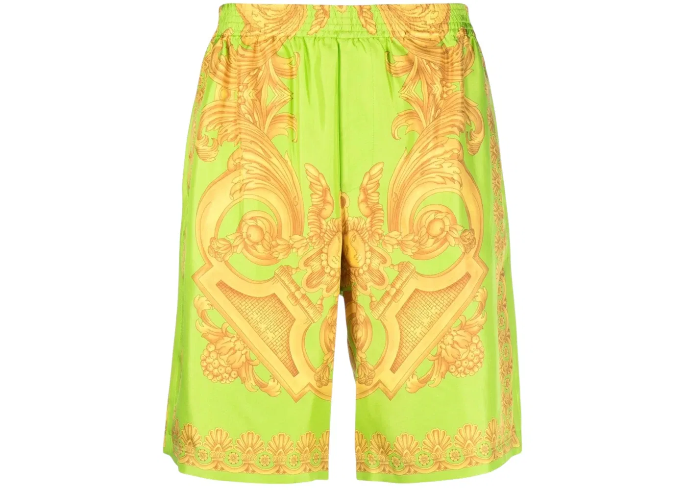 Мужские шорты с принтом Versace Heritage, Green/Gold