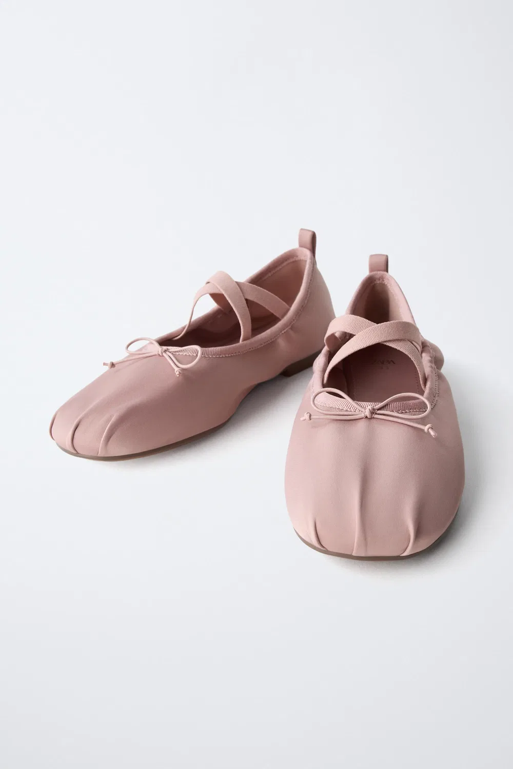 Атласные балетки ZARA, Pink — фото 3