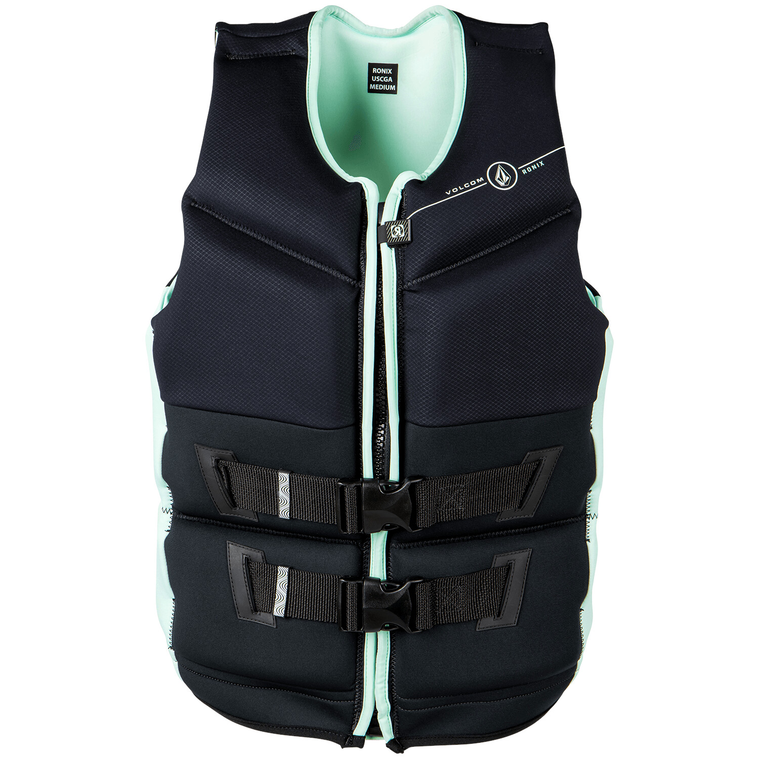 

Жилет для вейкбординга Ronix Volcom Capella 3.0 CGA Women's 2023, черный/мятно-зеленый