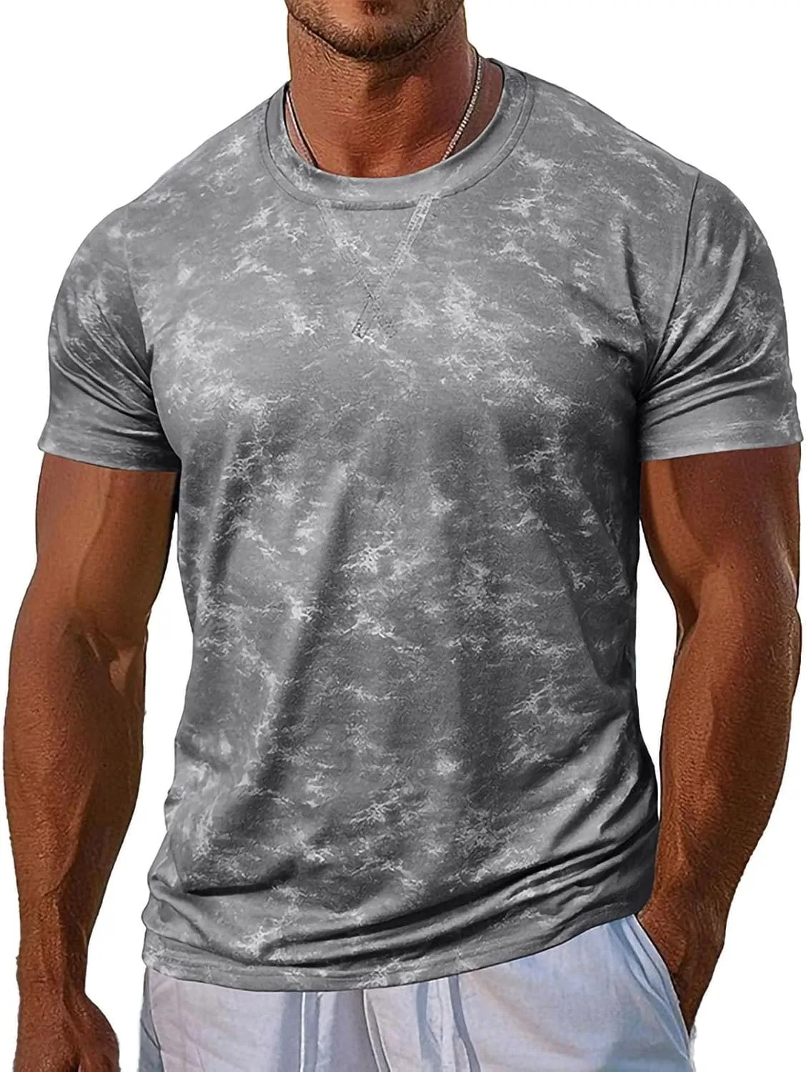 Мужская футболка с вязаным узором, Gray