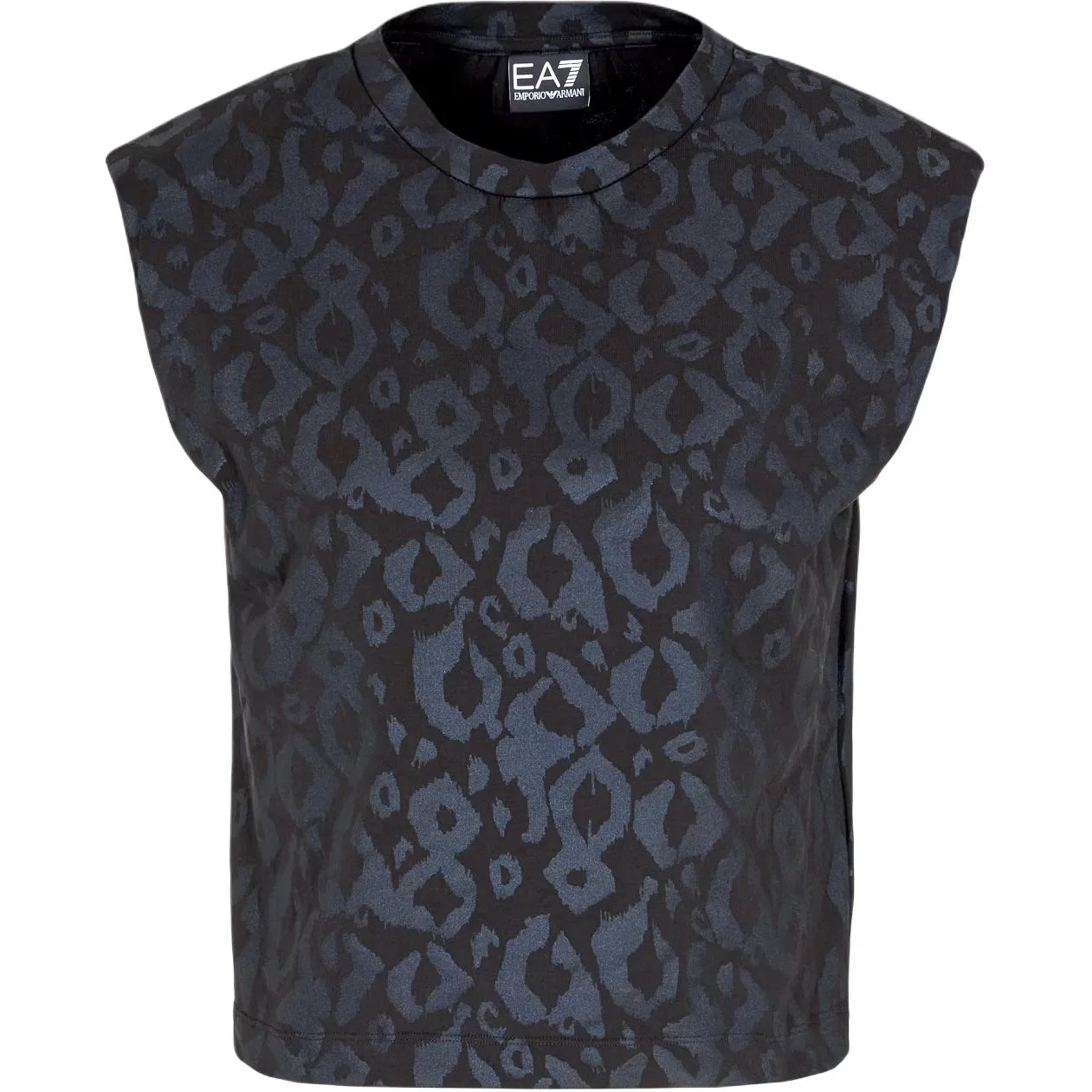 Топ без рукавов с круглым вырезом, Ea7, Emporio Armani, Black