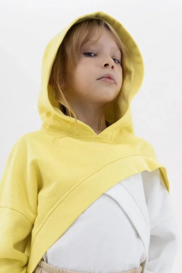 Детские свитшот для девочек асимметричный Panço, Yellow — фото 3