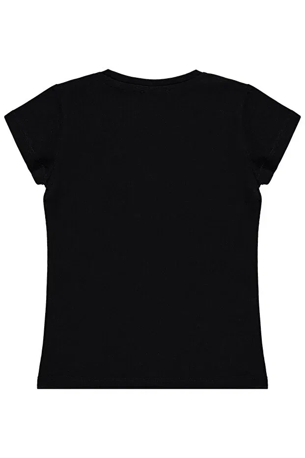 Детская футболка для девочек с принтом Party time printed Civil Girls, Black — фото 2