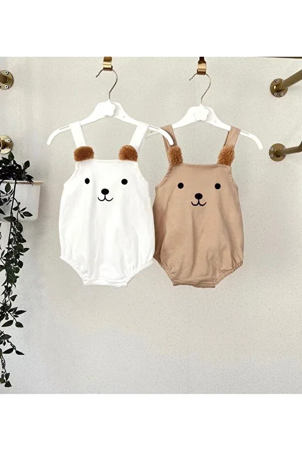 Детское боди-комбинезон для новорожденных с вышивкой Teddy Bear Purenestore, White — фото 4