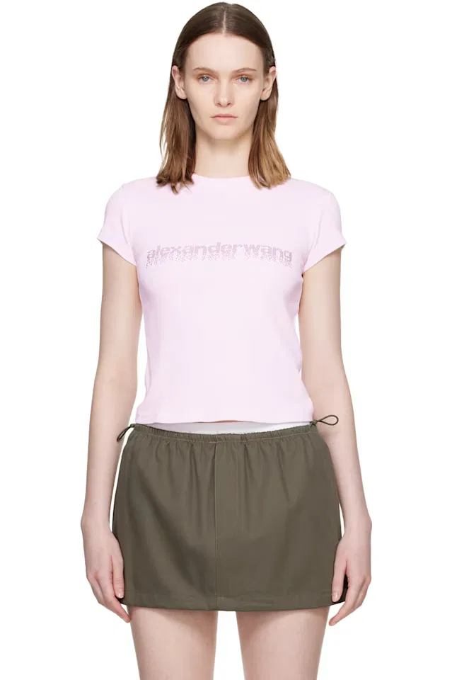 Розовая мини-футболка Hotfix Graphic Alexander Wang