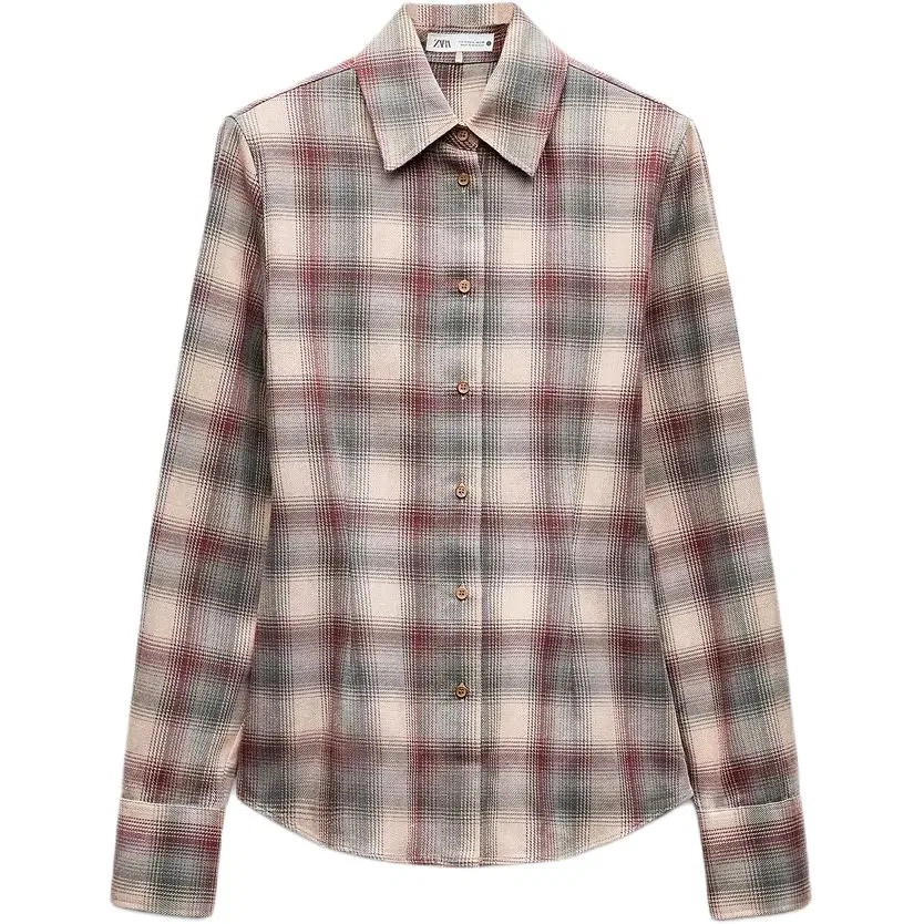 Женская рубашка с отложным воротником ZARA, Gray