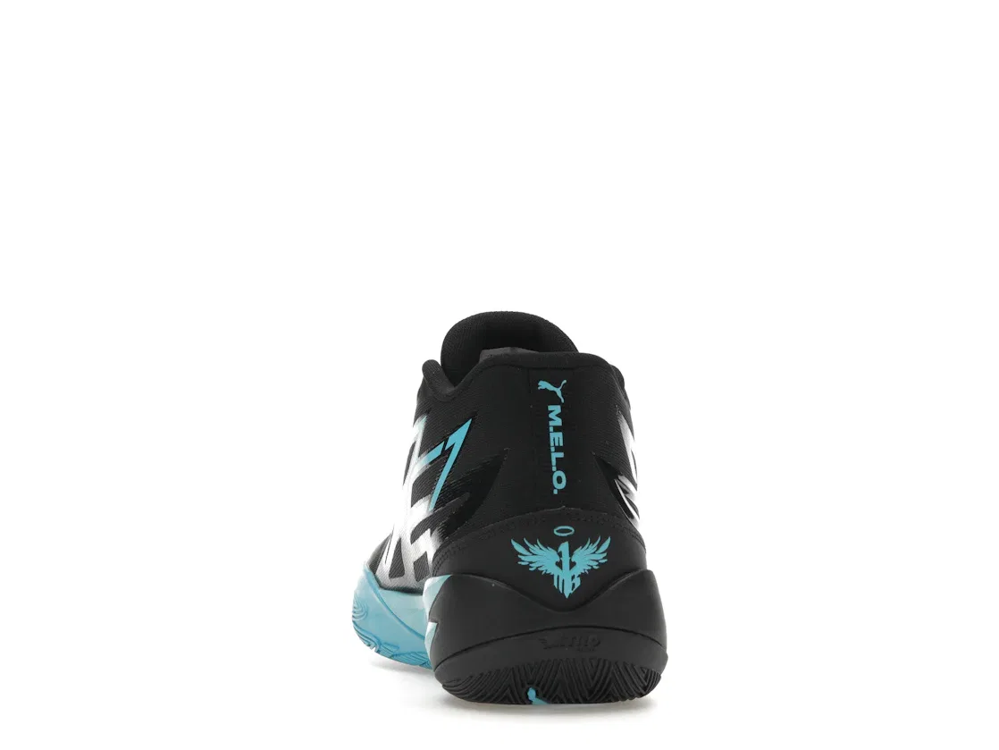 Детские кроссовки для мальчиков с принтом Puma LaMelo Ball MB.02 Puma Black/Blue Atoll — фото 4
