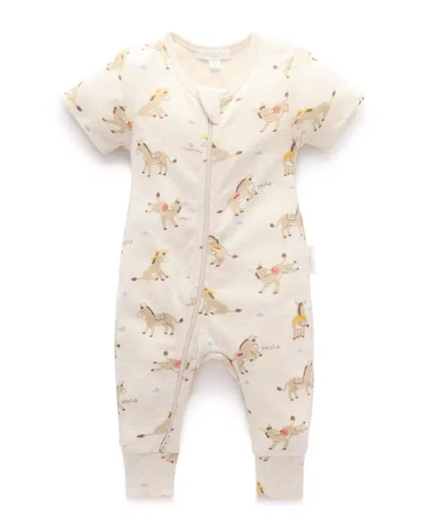 Детский комбинезон с коротким рукавом с принтом Purebaby, Si Senor Print