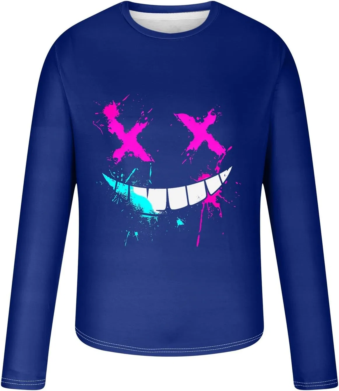 Мужская футболка с граффити X-Eye-Face Long Sleeve Pullover, Blue — фото 3