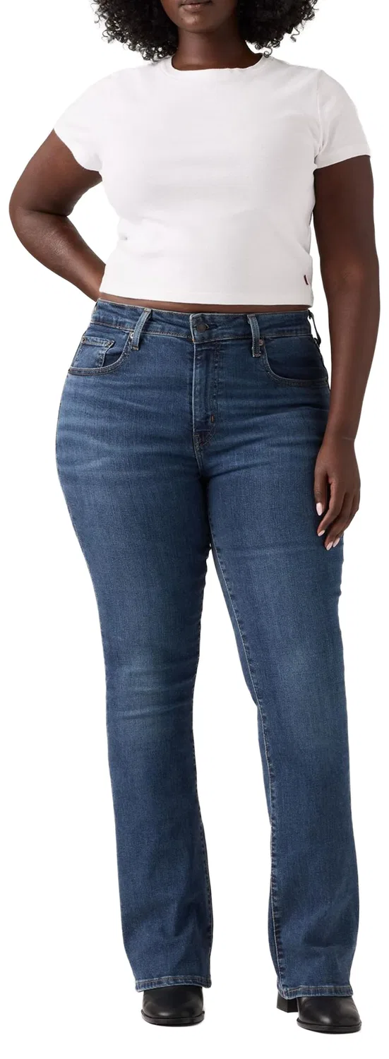Женские джинсы с высокой посадкой и клешем от колена Levi's, Blue Wave Dark