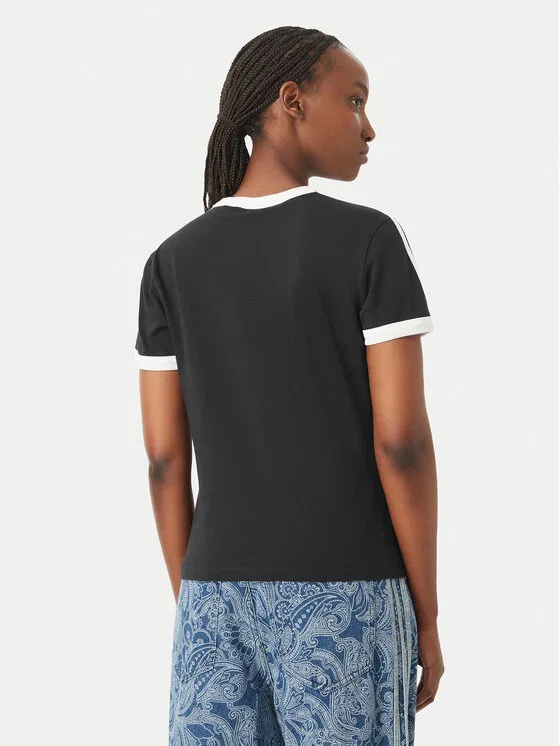 Футболка regular fit 3 Stripes Adidas, черный — фото 3