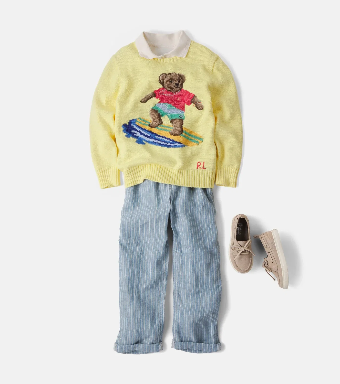 Свитшот хлопковый Polo Ralph Lauren Kids, желтый — фото 2